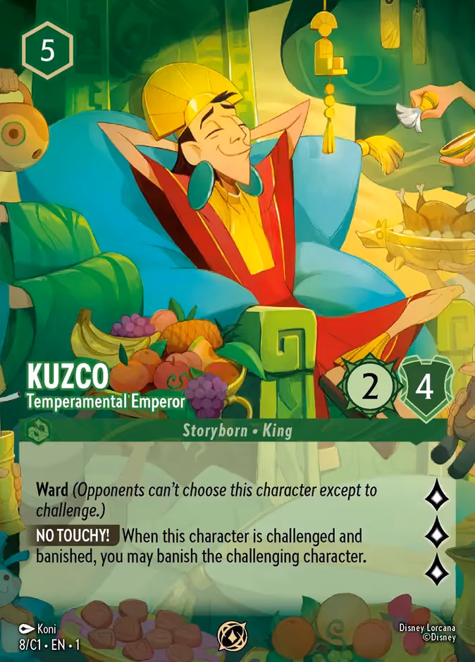 Kuzco - Temperamental Emperor — Challenge Promo #8 (Disney Lorcana card)