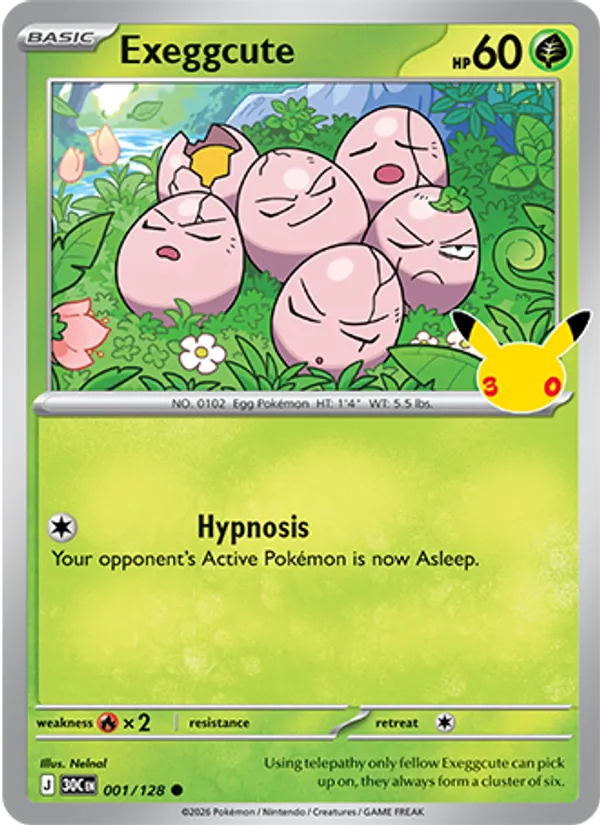 Exeggcute — 30th Celebration #001 (Pokémon TCG card)