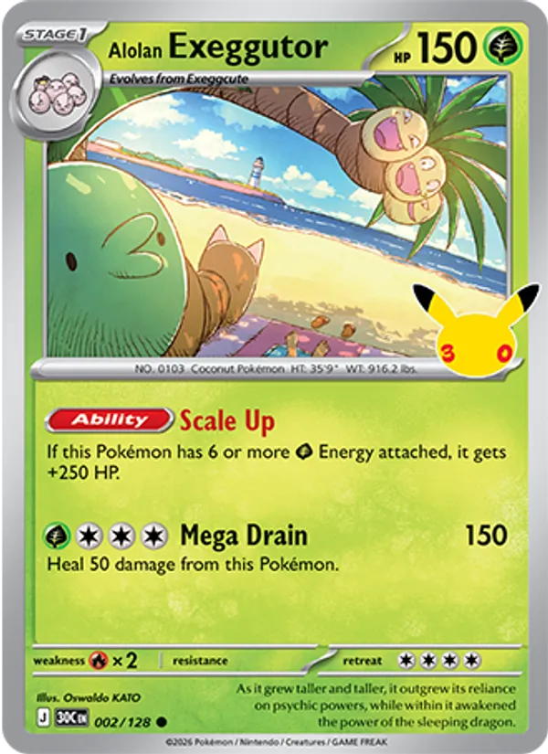 Alolan Exeggutor — 30th Celebration #002 (Pokémon TCG card)