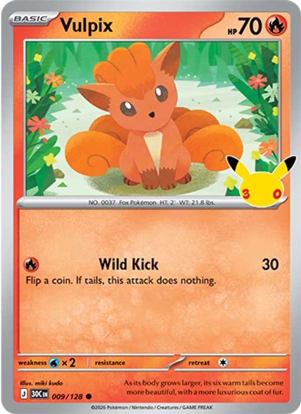 Vulpix — 30th Celebration #009 (Pokémon TCG card)