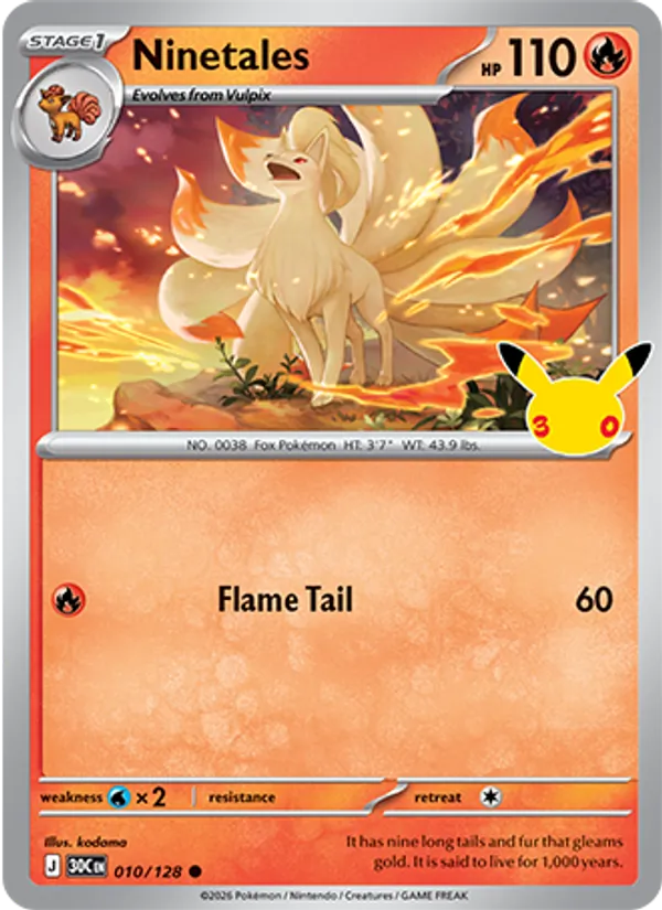 Ninetales — 30th Celebration #010 (Pokémon TCG card)