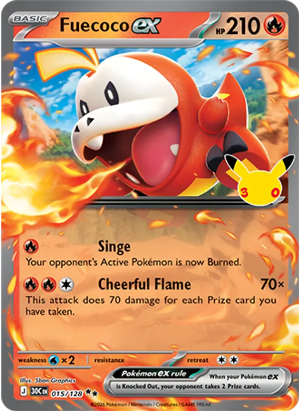 Fuecoco ex — 30th Celebration #015 (Pokémon TCG card)