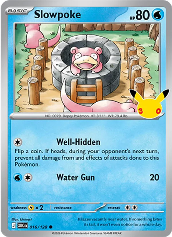 Slowpoke — 30th Celebration #016 (Pokémon TCG card)