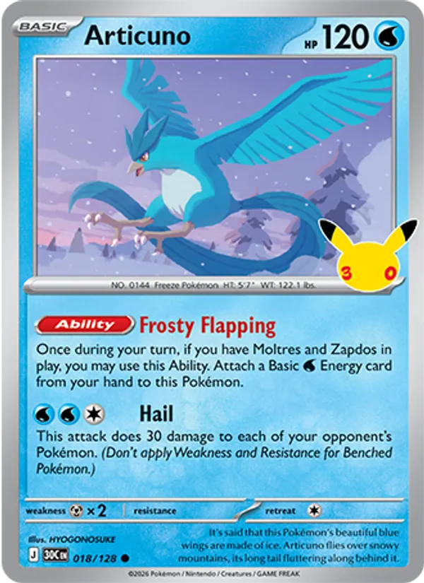 Articuno — 30th Celebration #018 (Pokémon TCG card)