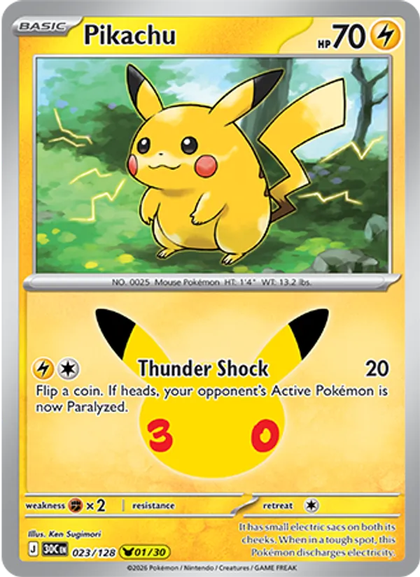 Pikachu — 30th Celebration #023 (Pokémon TCG card)