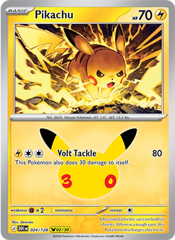 Pikachu — 30th Celebration #024 (Pokémon TCG card)