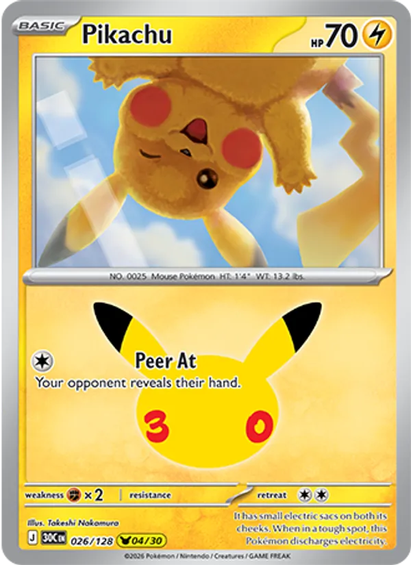 Pikachu — 30th Celebration #026 (Pokémon TCG card)