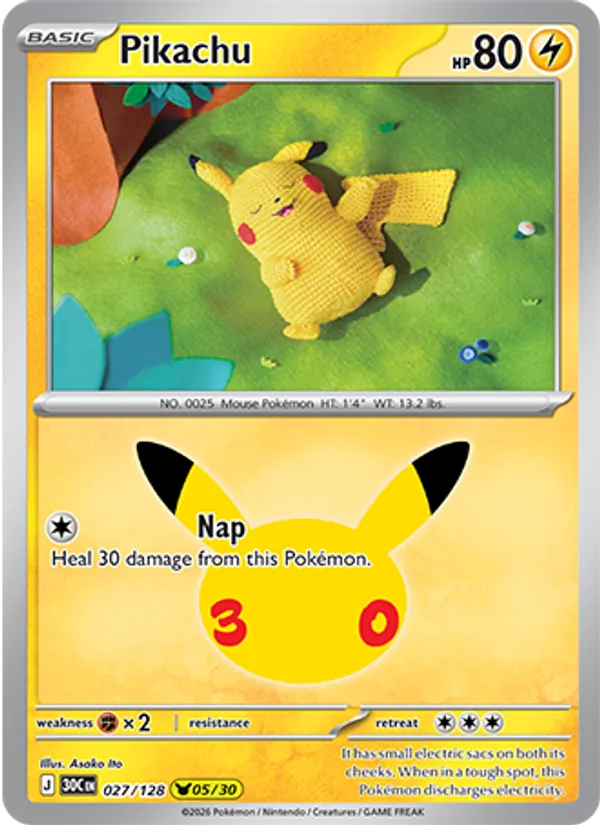 Pikachu — 30th Celebration #027 (Pokémon TCG card)
