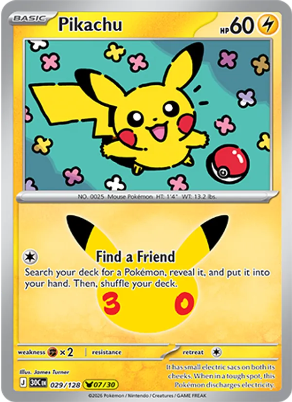 Pikachu — 30th Celebration #029 (Pokémon TCG card)