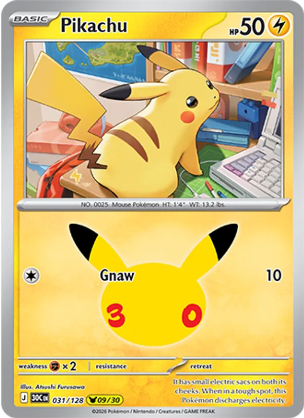 Pikachu — 30th Celebration #031 (Pokémon TCG card)