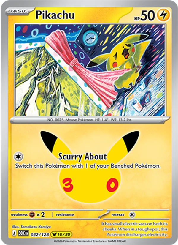 Pikachu — 30th Celebration #032 (Pokémon TCG card)