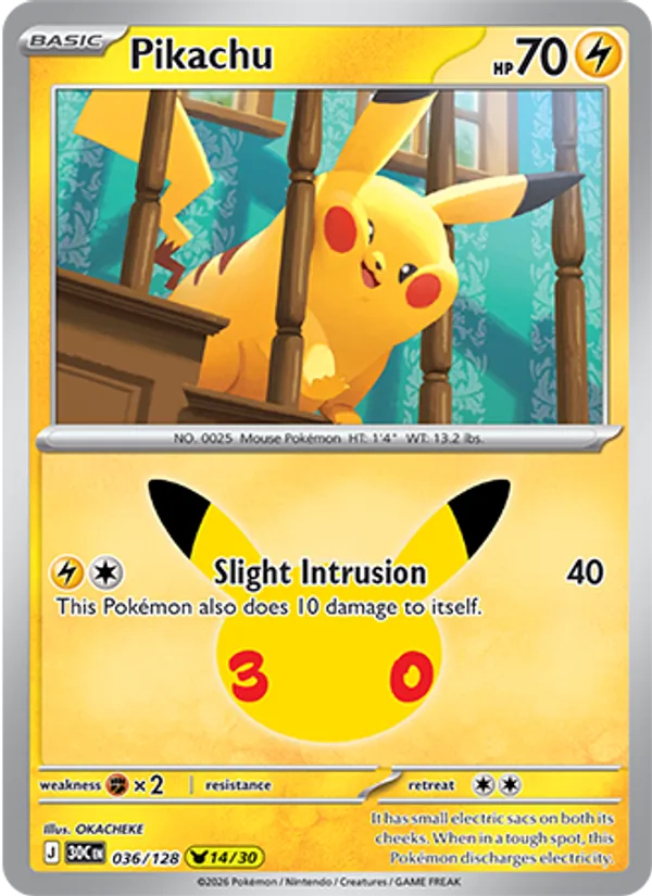 Pikachu — 30th Celebration #036 (Pokémon TCG card)