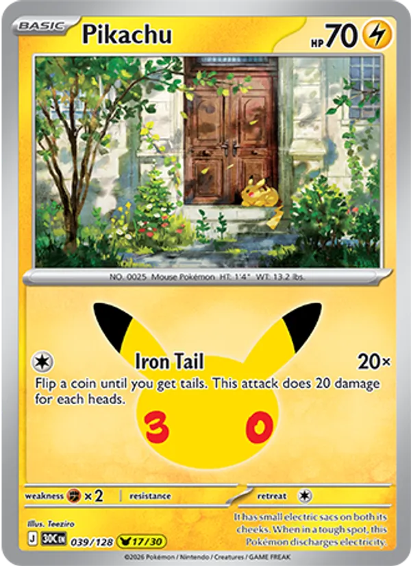 Pikachu — 30th Celebration #039 (Pokémon TCG card)