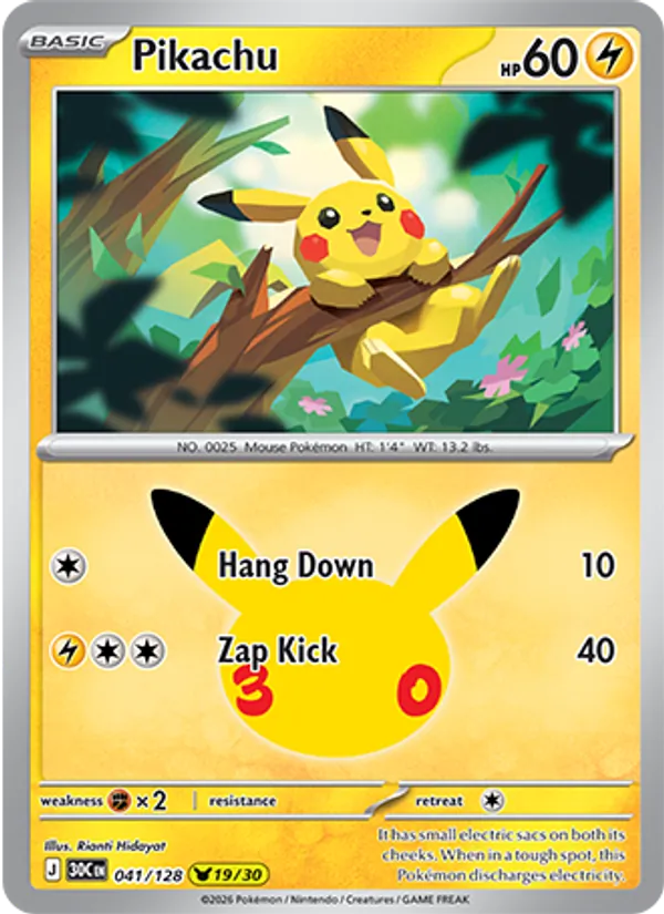 Pikachu — 30th Celebration #041 (Pokémon TCG card)
