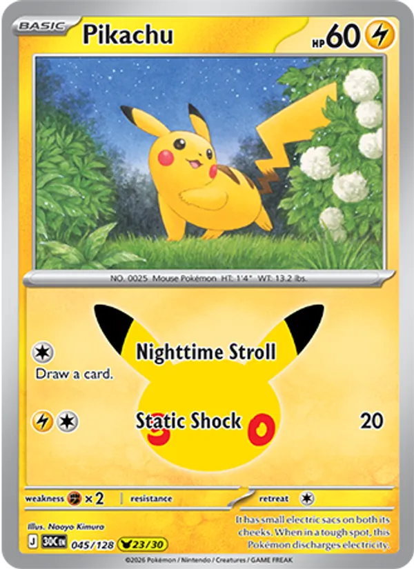 Pikachu — 30th Celebration #045 (Pokémon TCG card)