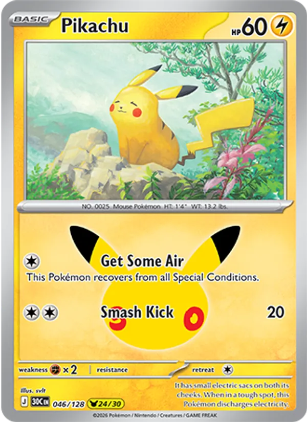 Pikachu — 30th Celebration #046 (Pokémon TCG card)