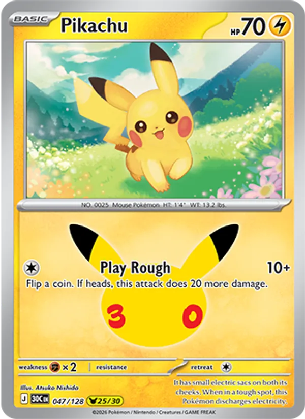 Pikachu — 30th Celebration #047 (Pokémon TCG card)