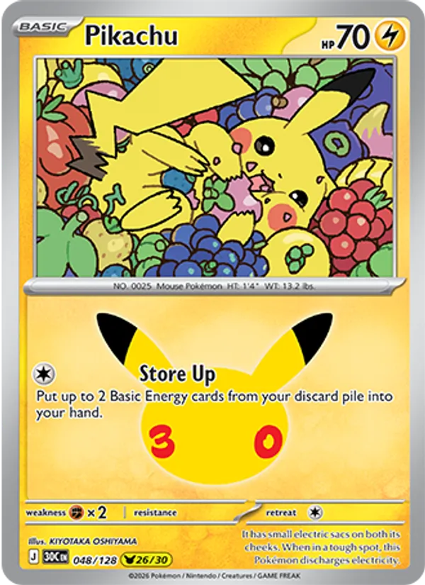 Pikachu — 30th Celebration #048 (Pokémon TCG card)