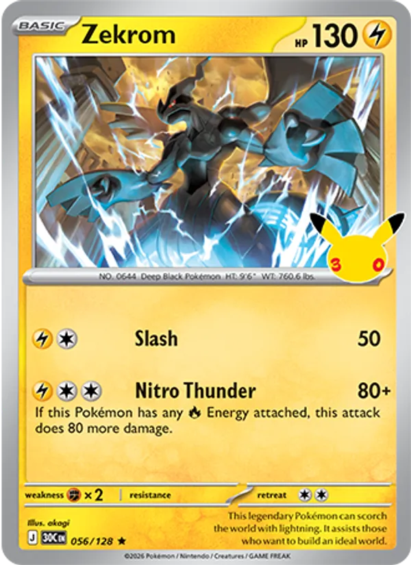 Zekrom — 30th Celebration #056 (Pokémon TCG card)