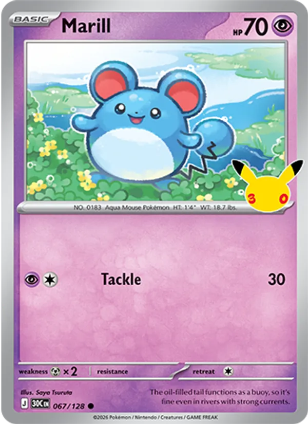 Marill — 30th Celebration #067 (Pokémon TCG card)