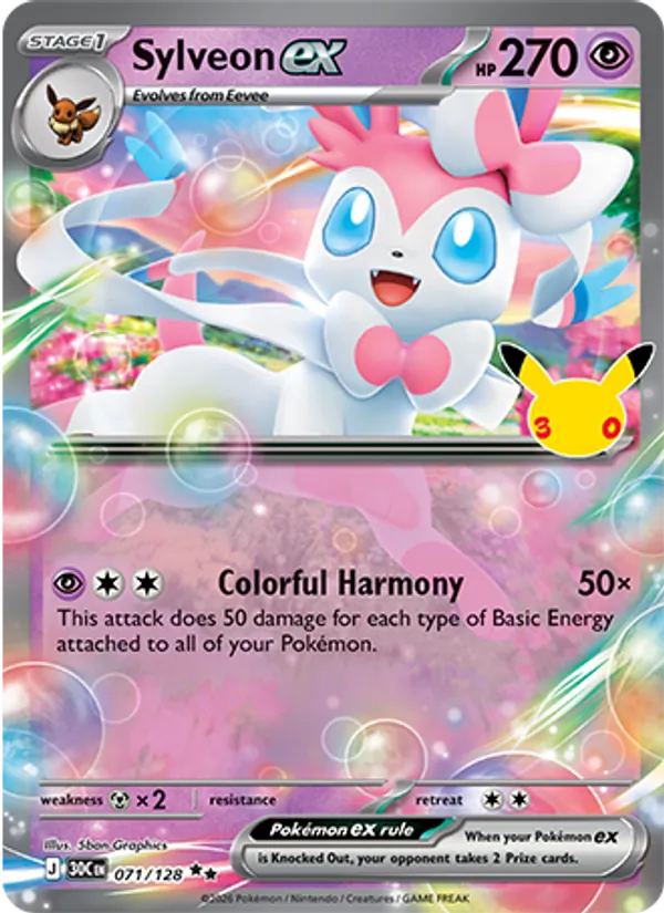 Sylveon ex — 30th Celebration #071 (Pokémon TCG card)