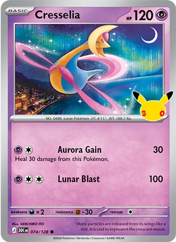 Cresselia — 30th Celebration #074 (Pokémon TCG card)
