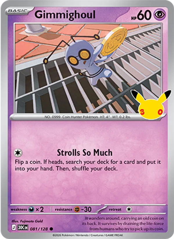 Gimmighoul — 30th Celebration #081 (Pokémon TCG card)