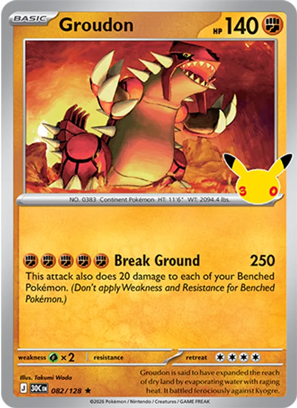 Groudon — 30th Celebration #082 (Pokémon TCG card)