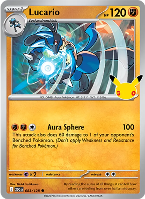 Lucario — 30th Celebration #083 (Pokémon TCG card)