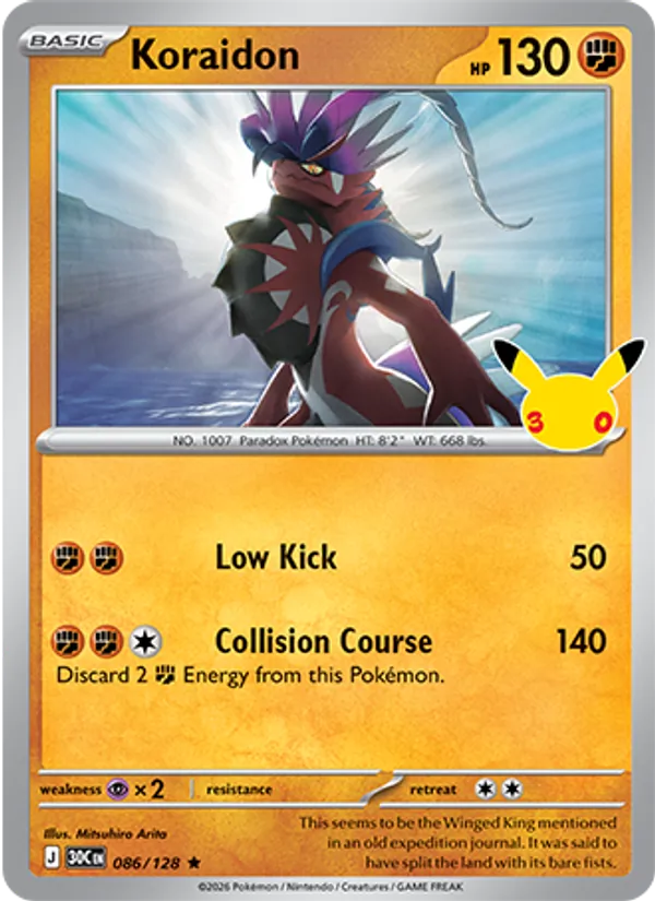 Koraidon — 30th Celebration #086 (Pokémon TCG card)