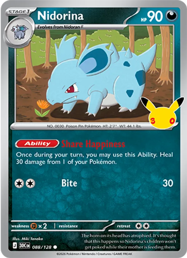Nidorina — 30th Celebration #088 (Pokémon TCG card)