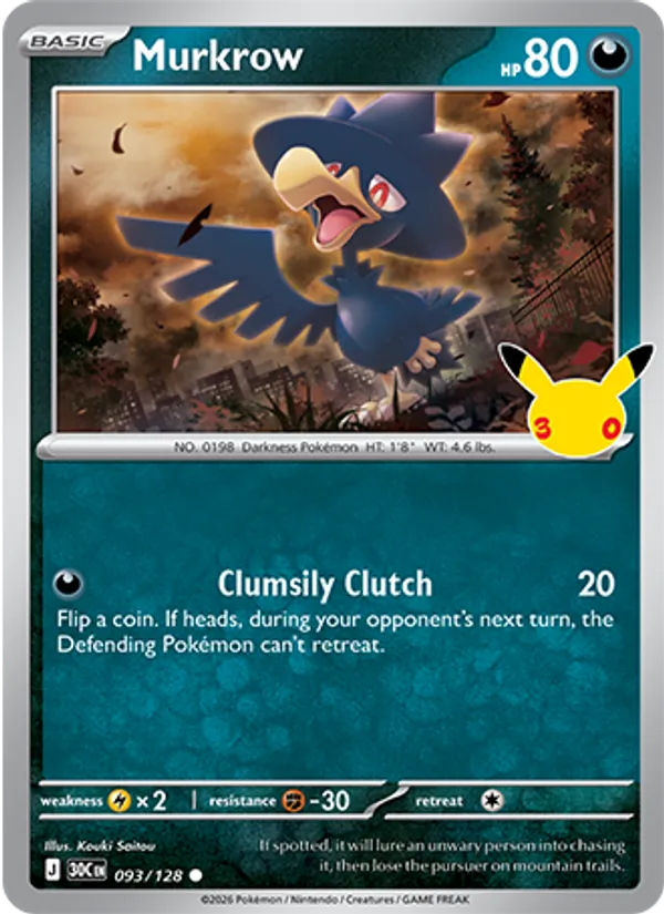 Murkrow — 30th Celebration #093 (Pokémon TCG card)