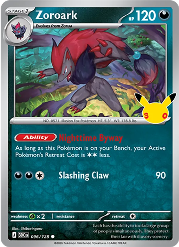 Zoroark — 30th Celebration #096 (Pokémon TCG card)