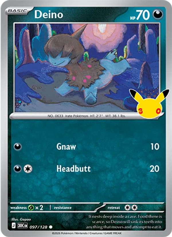 Deino — 30th Celebration #097 (Pokémon TCG card)