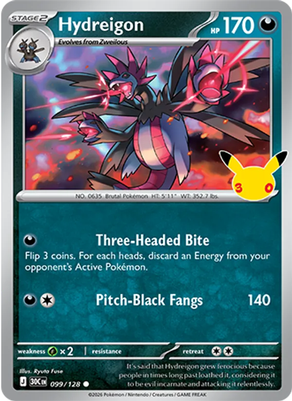Hydreigon — 30th Celebration #099 (Pokémon TCG card)