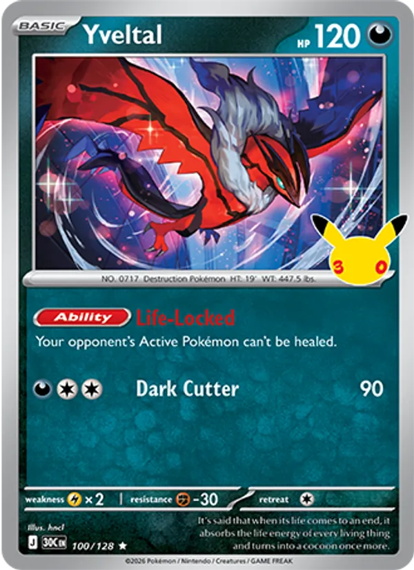 Yveltal — 30th Celebration #100 (Pokémon TCG card)