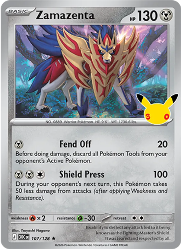Zamazenta — 30th Celebration #107 (Pokémon TCG card)
