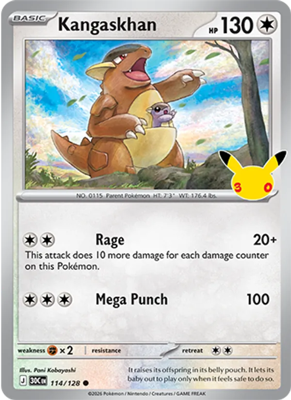 Kangaskhan — 30th Celebration #114 (Pokémon TCG card)
