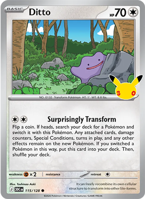 Ditto — 30th Celebration #115 (Pokémon TCG card)