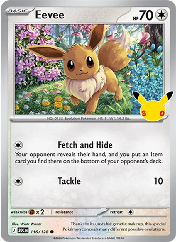 Eevee — 30th Celebration #116 (Pokémon TCG card)