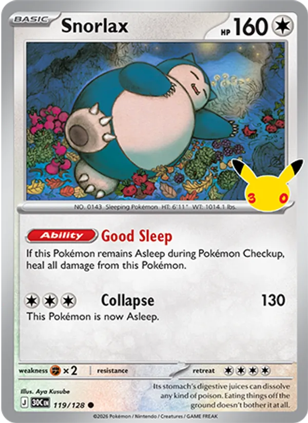 Snorlax — 30th Celebration #119 (Pokémon TCG card)