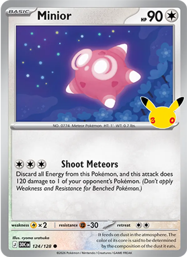 Minior — 30th Celebration #124 (Pokémon TCG card)
