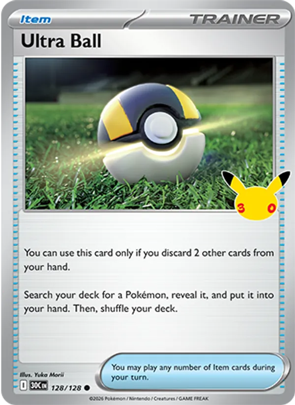 Ultra Ball — 30th Celebration #128 (Pokémon TCG card)