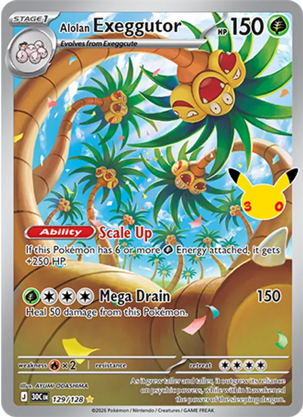 Alolan Exeggutor — 30th Celebration #129 (Pokémon TCG card)
