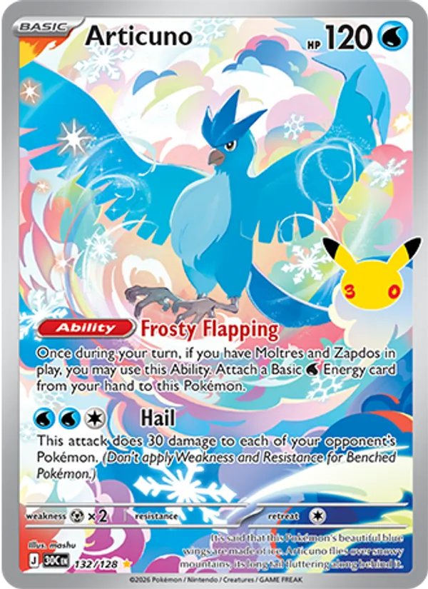 Articuno — 30th Celebration #132 (Pokémon TCG card)