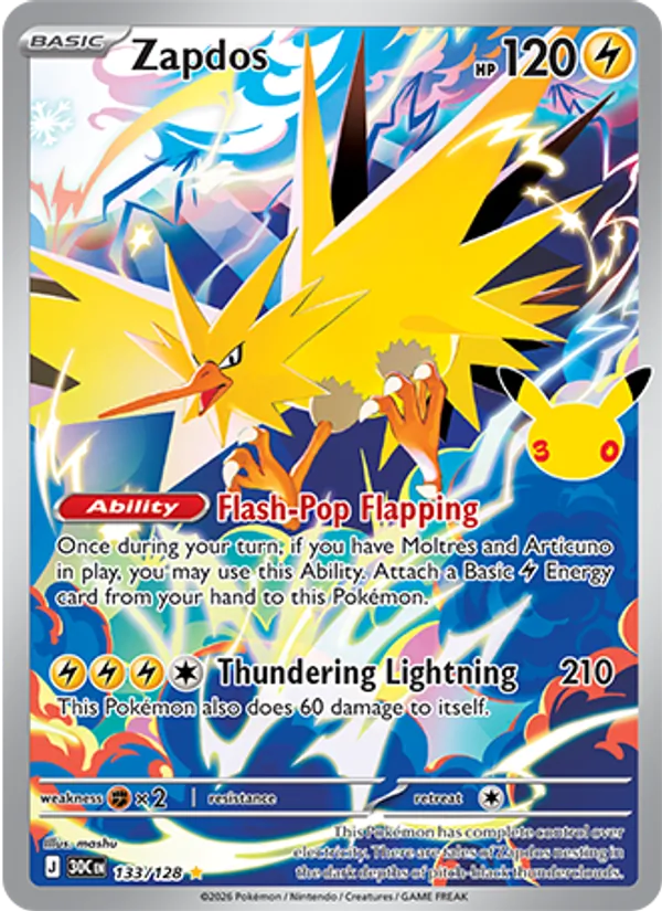 Zapdos — 30th Celebration #133 (Pokémon TCG card)