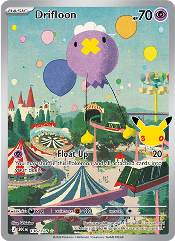 Drifloon — 30th Celebration #136 (Pokémon TCG card)