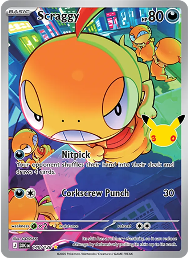 Scraggy — 30th Celebration #140 (Pokémon TCG card)