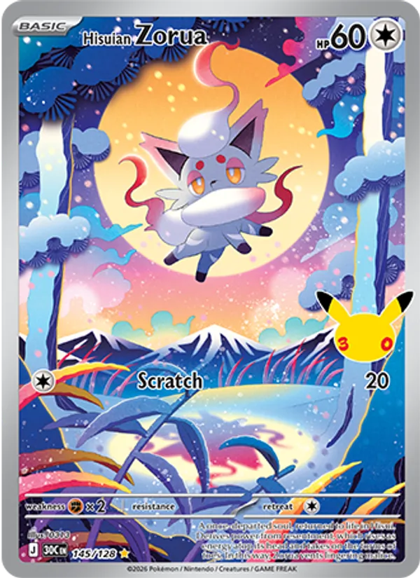 Hisuian Zorua — 30th Celebration #145 (Pokémon TCG card)