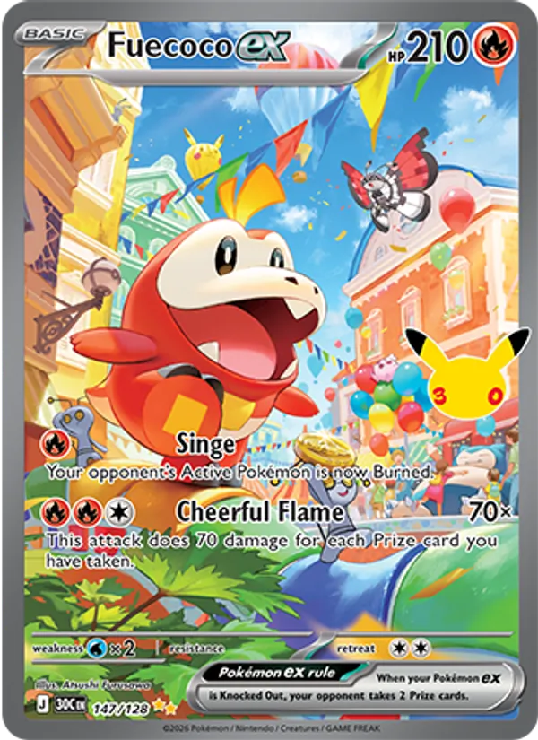 Fuecoco ex — 30th Celebration #147 (Pokémon TCG card)
